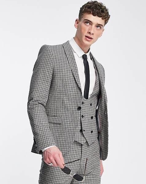 Plaid Suit Slim Fit